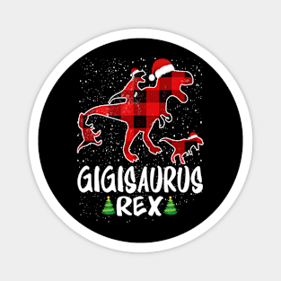 Gigi T Rex Matching Family Christmas Dinosaur Shirt Magnet